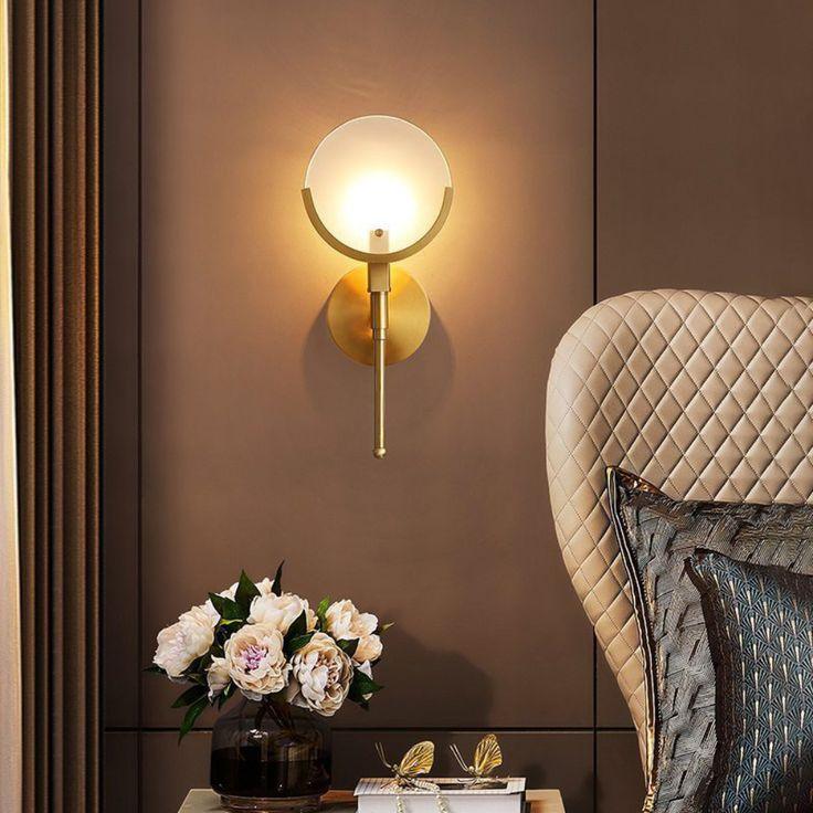 Ava Brass Wall Lamp - ∅ 4.7″ x H 13.8″ / Dia 12cm x H 35cm Set of 2 / Brass & White