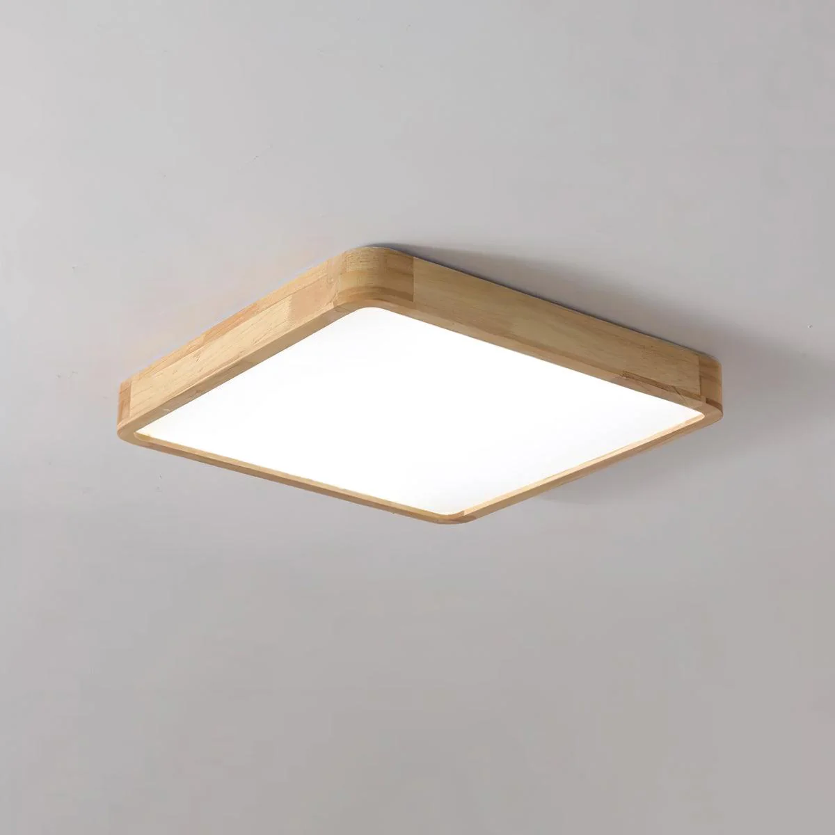 Потолочный светильник Wooden Geometric - ∅40см x 7см, дерево, теплый свет