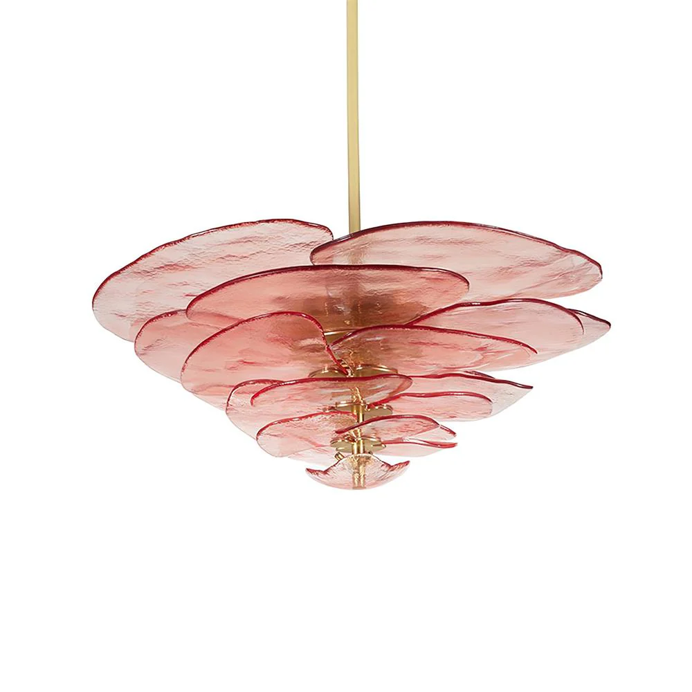 Люстра Petals Gold Murano - 4 яруса ∅67см x 29см, янтарь, золотой