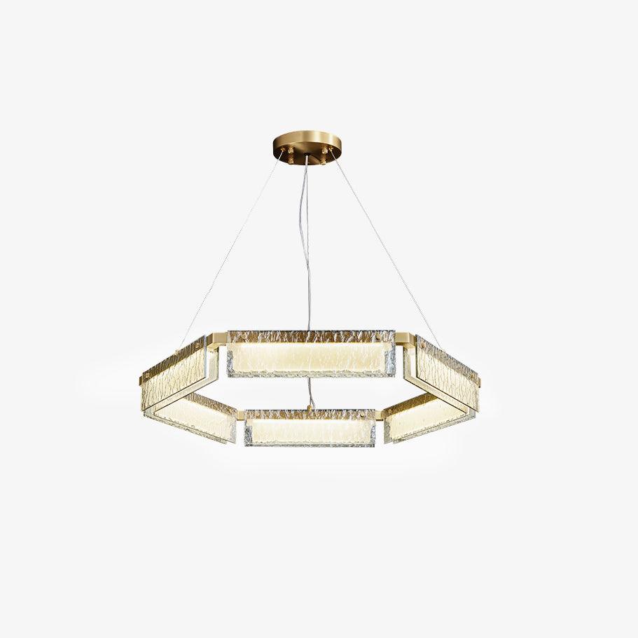 Люстра Asner LED - ∅70см x 10см, полированная латунь, холодный свет
