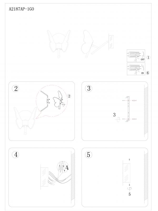 Настенный светильник Arte Lamp DARCY A2187AP-1GO