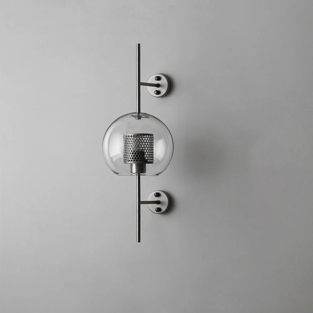 Настенный светильник Chiswick Glass - ∅13см x 67см, серебряный, стекло, 2 шт
