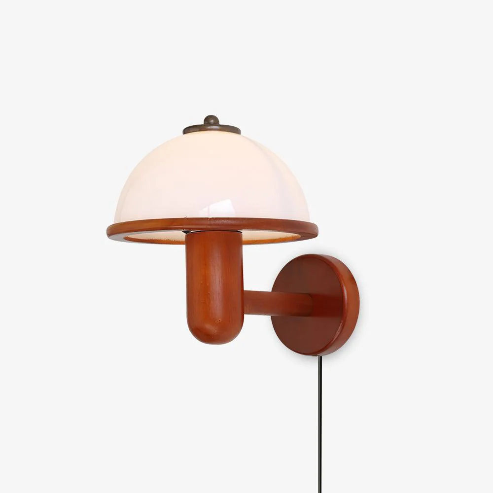 Настенный светильник Seren Mushroom - ∅20см x 28см, темный дуб