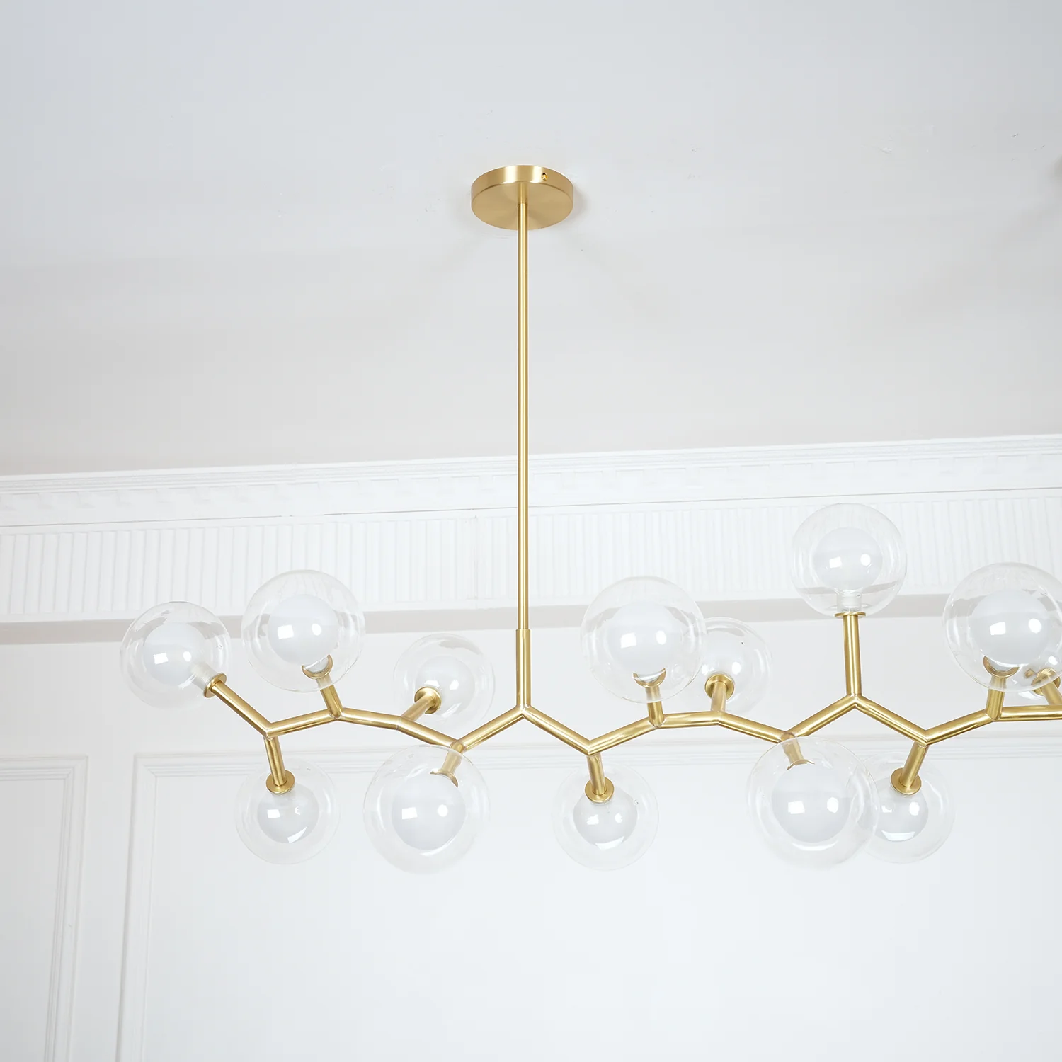 Люстра Molecular Glass Balls - 19 плафонов ∅178см x 52см, золотой, белый