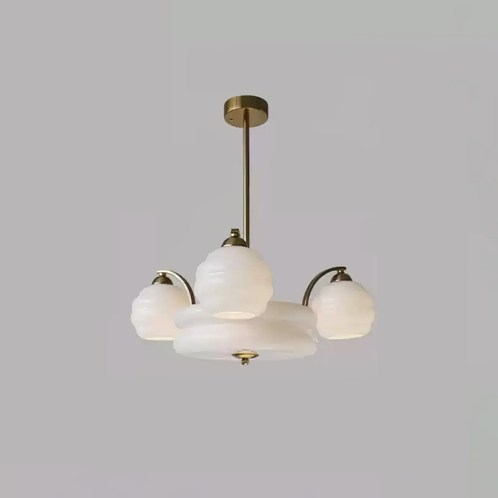 Люстра Art Deco Vintage - 3+1 плафона ∅62см x 28см, золотой, белый