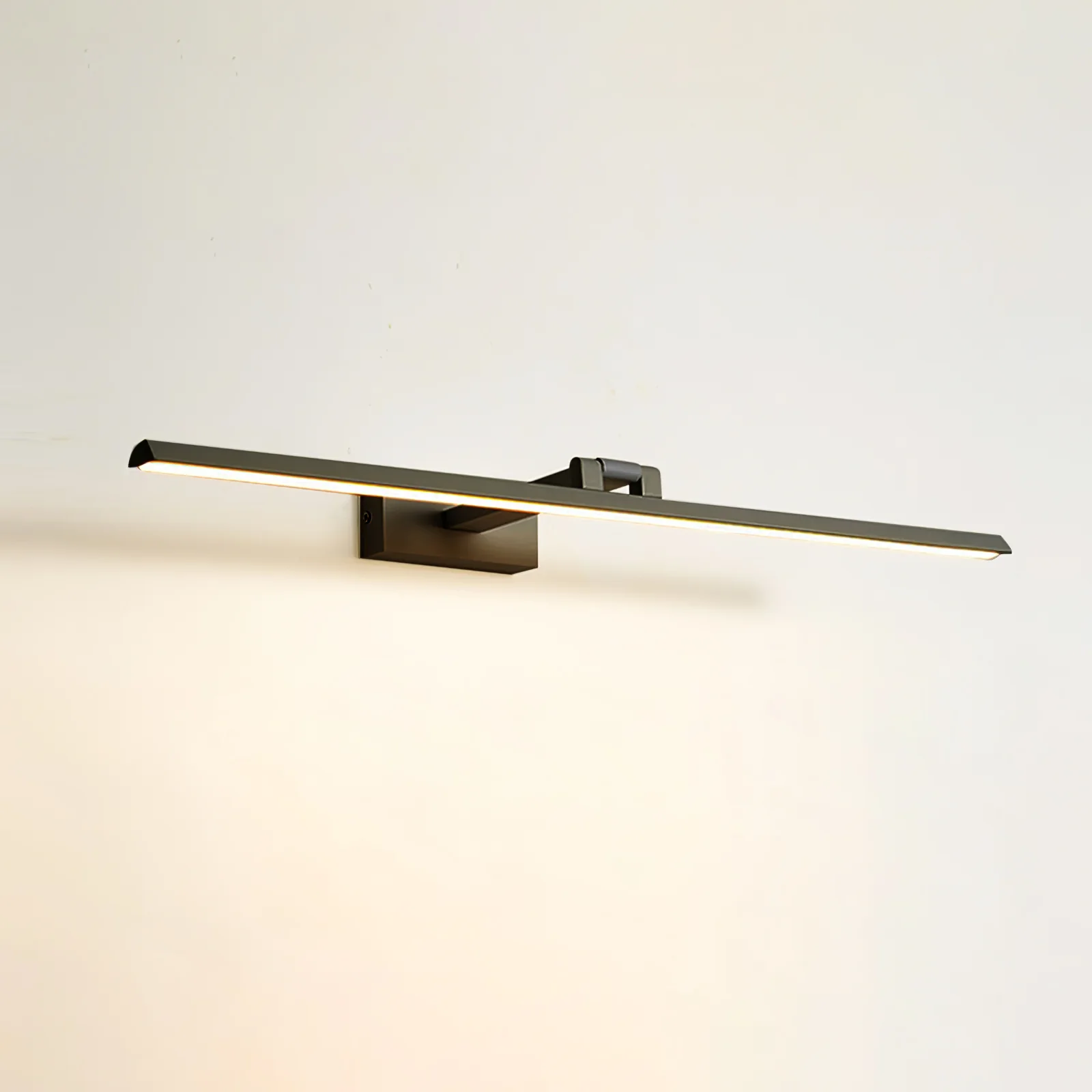 Настенный светильник Linear Bathroom - ∅80см x 6см, черный, теплый свет