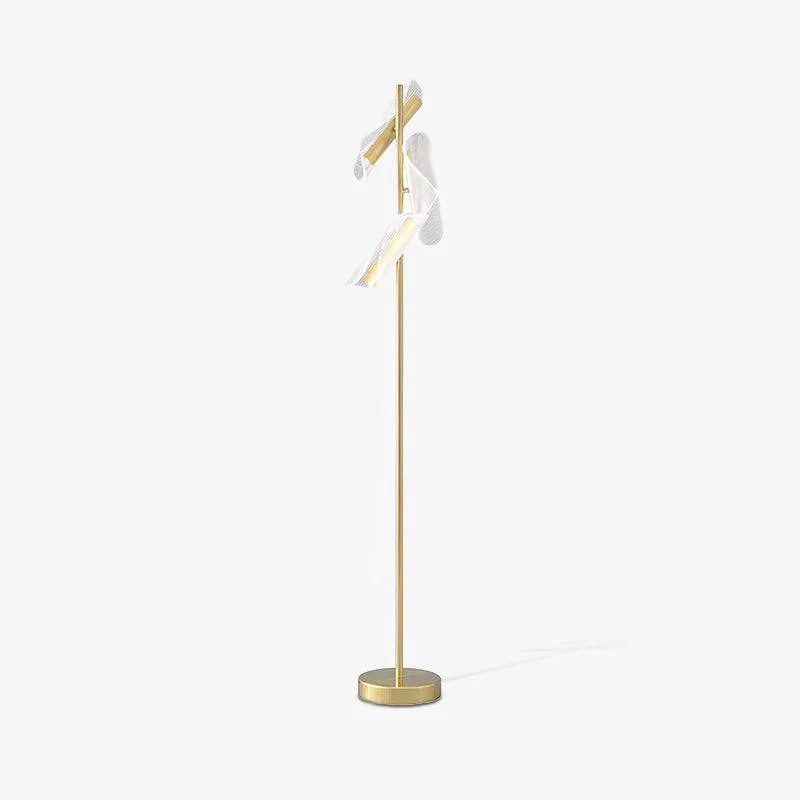 Flame Floor Lamp - ∅ 7.8″ x H 59″ / Dia 20cm x H 150cm / Gold / UK plug