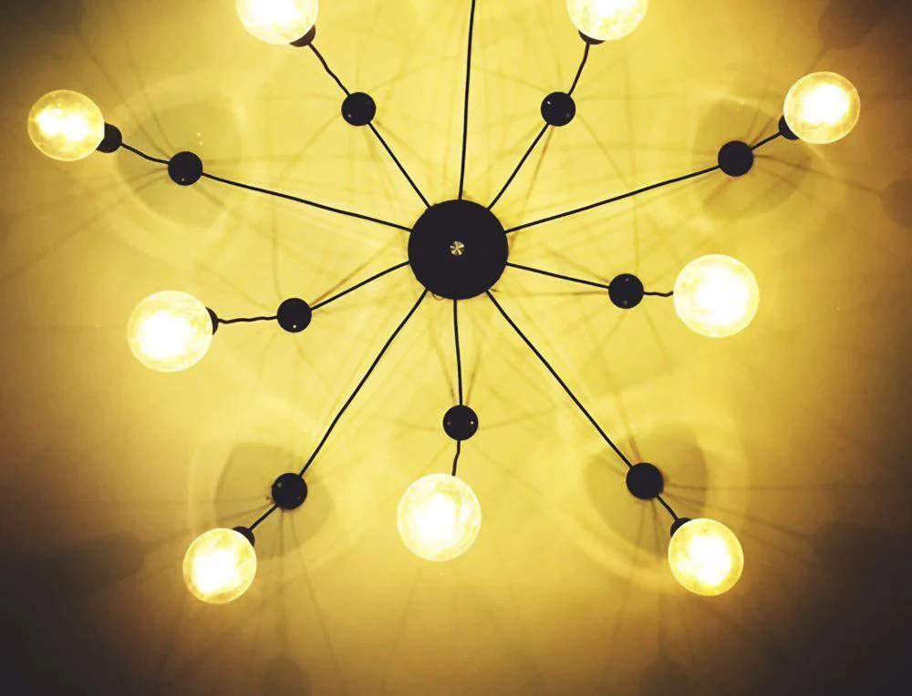Люстра Spider Ceiling - 8 подвесов ∅15см, белый