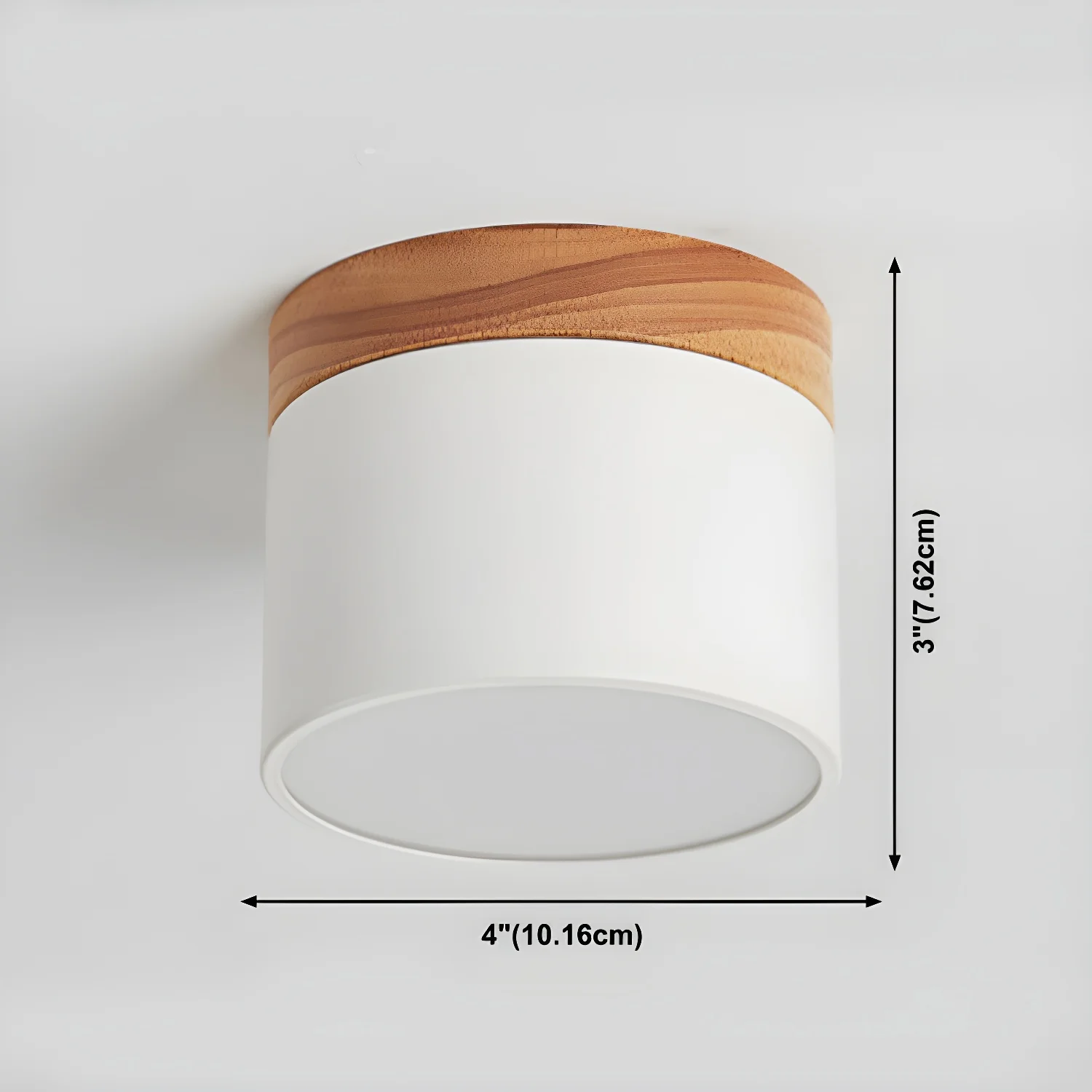 Потолочный светильник Alva Wooden Surface - ∅10см х 8см, зеленый, холодный свет