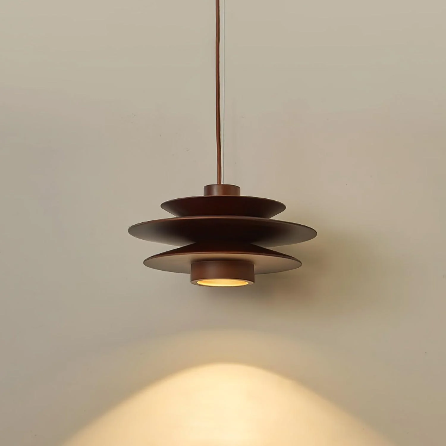 Подвесной светильник Cascade Wooden Disc - ∅30см x 15см, дерево