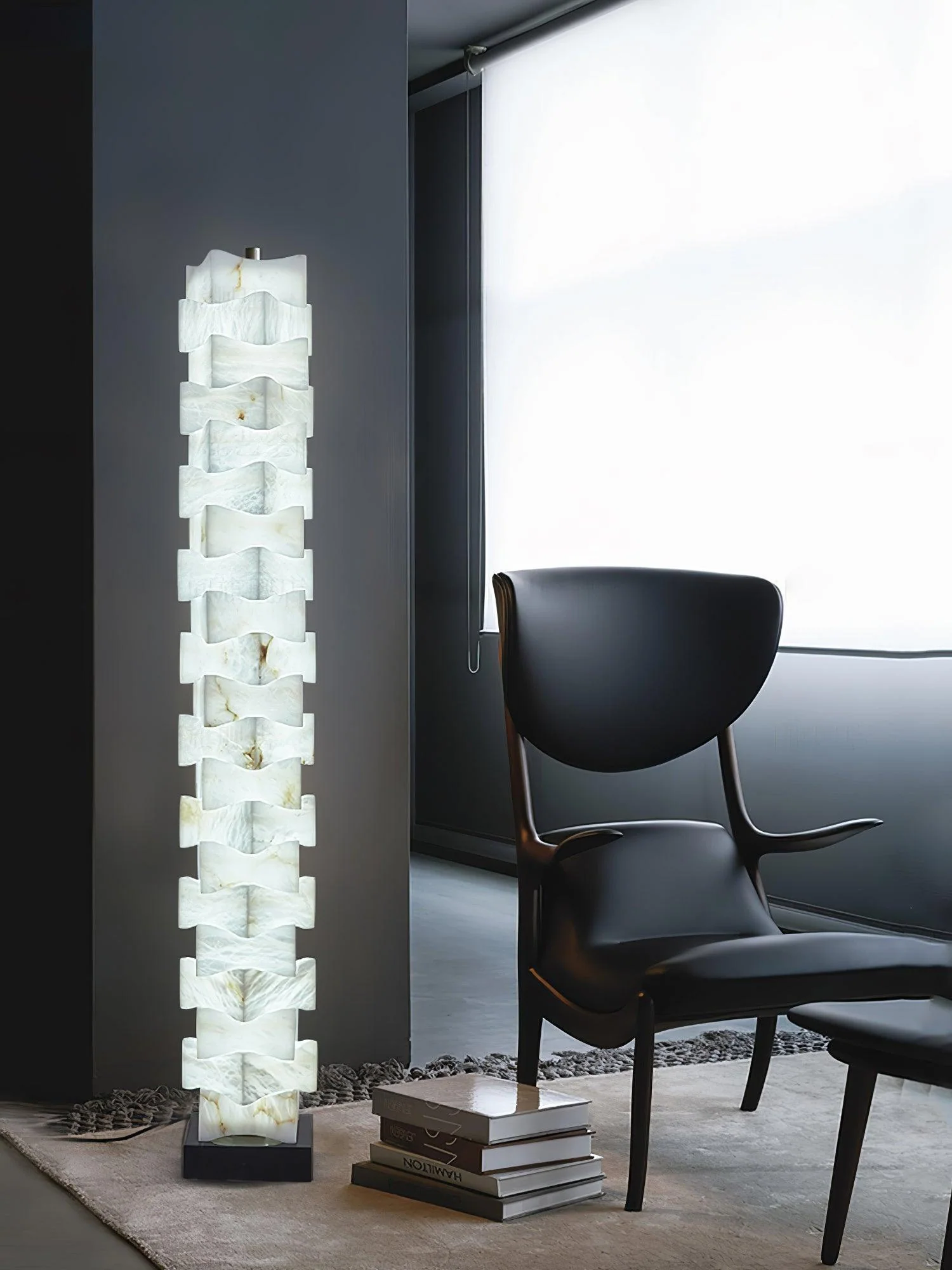 Торшер Stacked Alabaster Squares - 28см x 18см x 160см, холодный свет