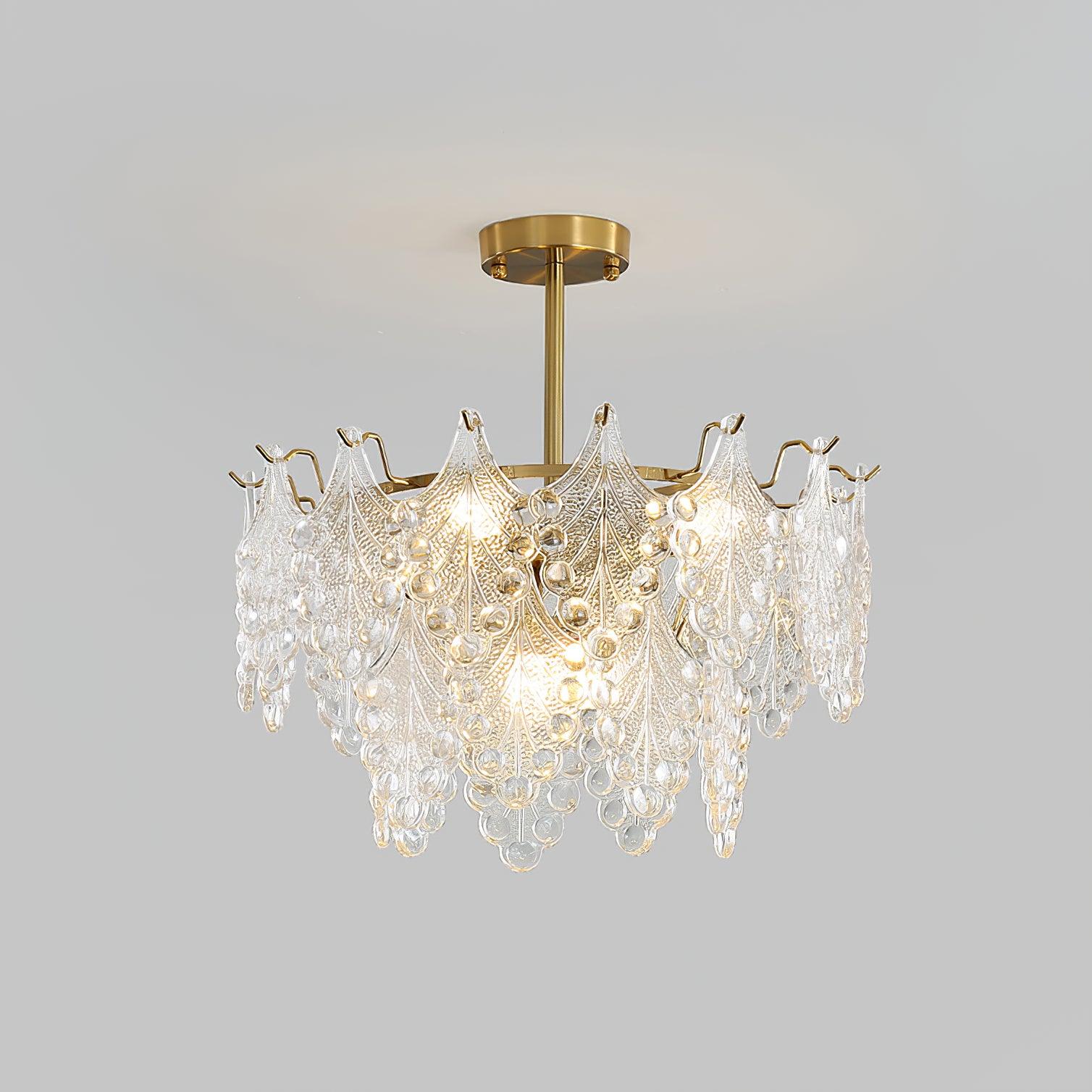 Люстра Tiered Carved Glass - 2 яруса ∅60см x 27см, золотой