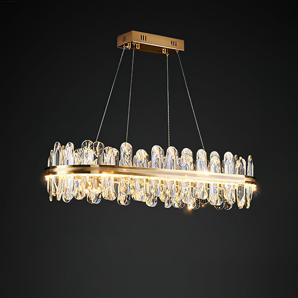 Люстра Enos Crystal - круглая, ∅60см x 20см, золотой, холодный свет
