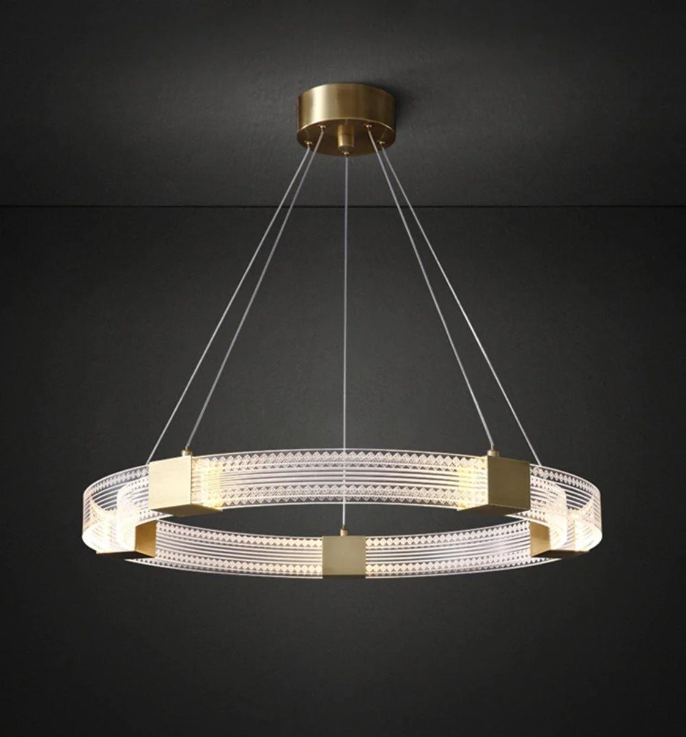 Люстра Parallel Ring LED - ∅65см + ∅80см x 150см, теплый свет
