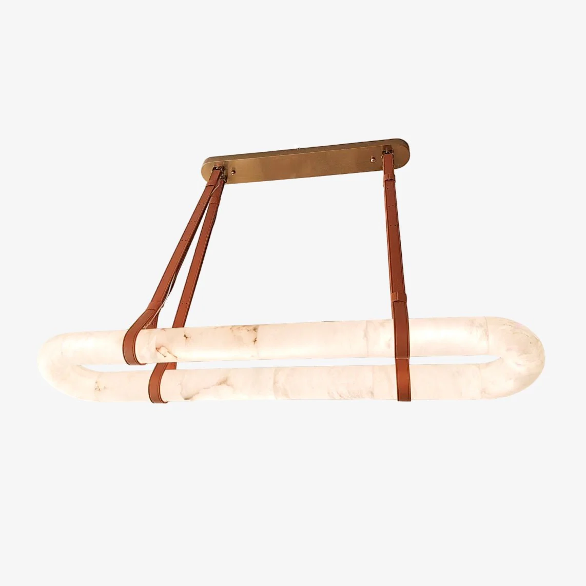 Люстра Circle Alabaster - 100см x 25см x 8см, темно-коричневый, белый алебастр, теплый свет
