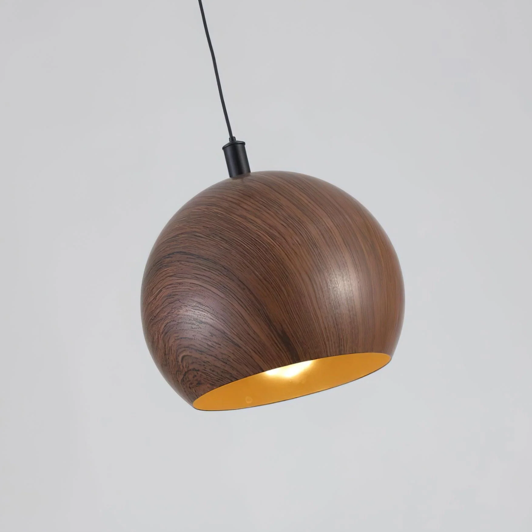 Подвесной светильник Timeless Grain - модель B, ∅15см x 13см, орех, теплый свет
