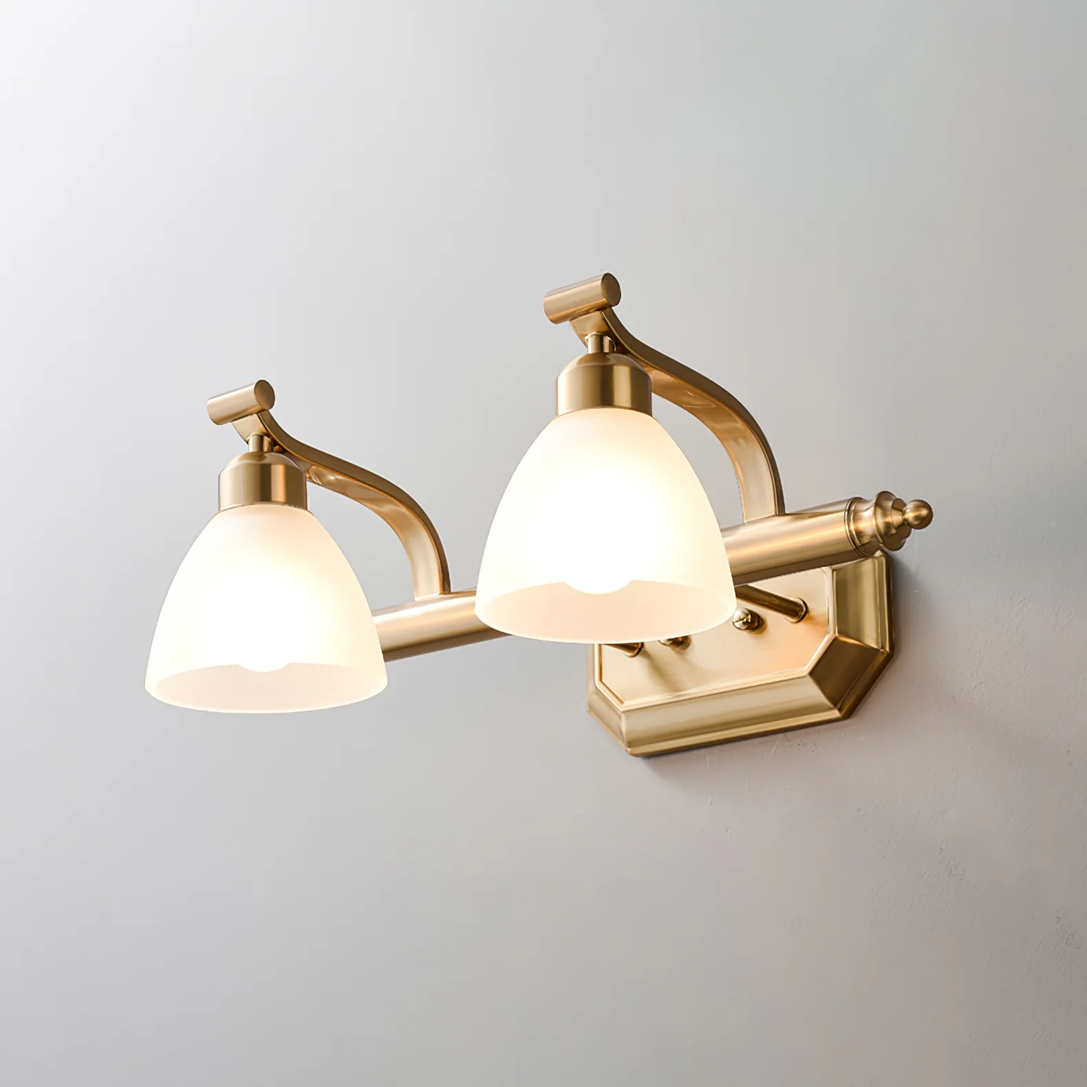 Настенный светильник Lana Classic Bath - 3 источника света ∅59см x 16см, золотой, белый