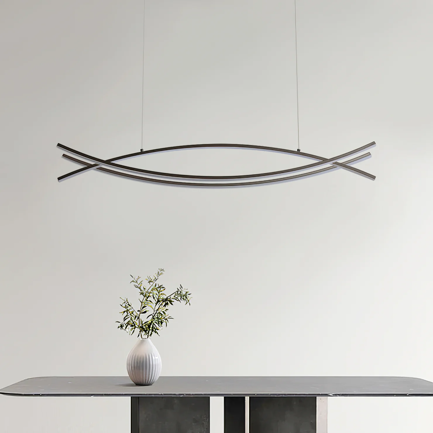 Люстра Wishbone LED - ∅120см x 150см, черный, 3000-6500К