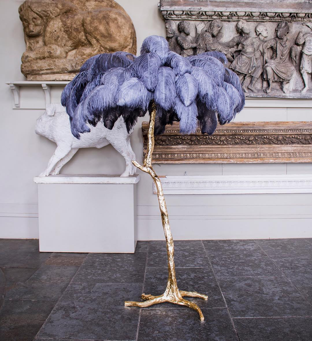 Торшер Ostrich Feather Brass - латунь, натуральный