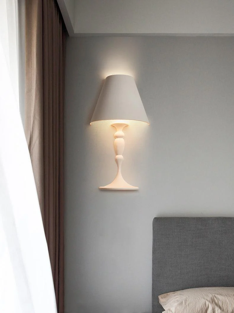 Plaster Picture Wall Lamp - ∅ 15.6″  x H 25.8″ / Dia 39.5cm x H 65.5cm Set of 2 / White / Cool Light