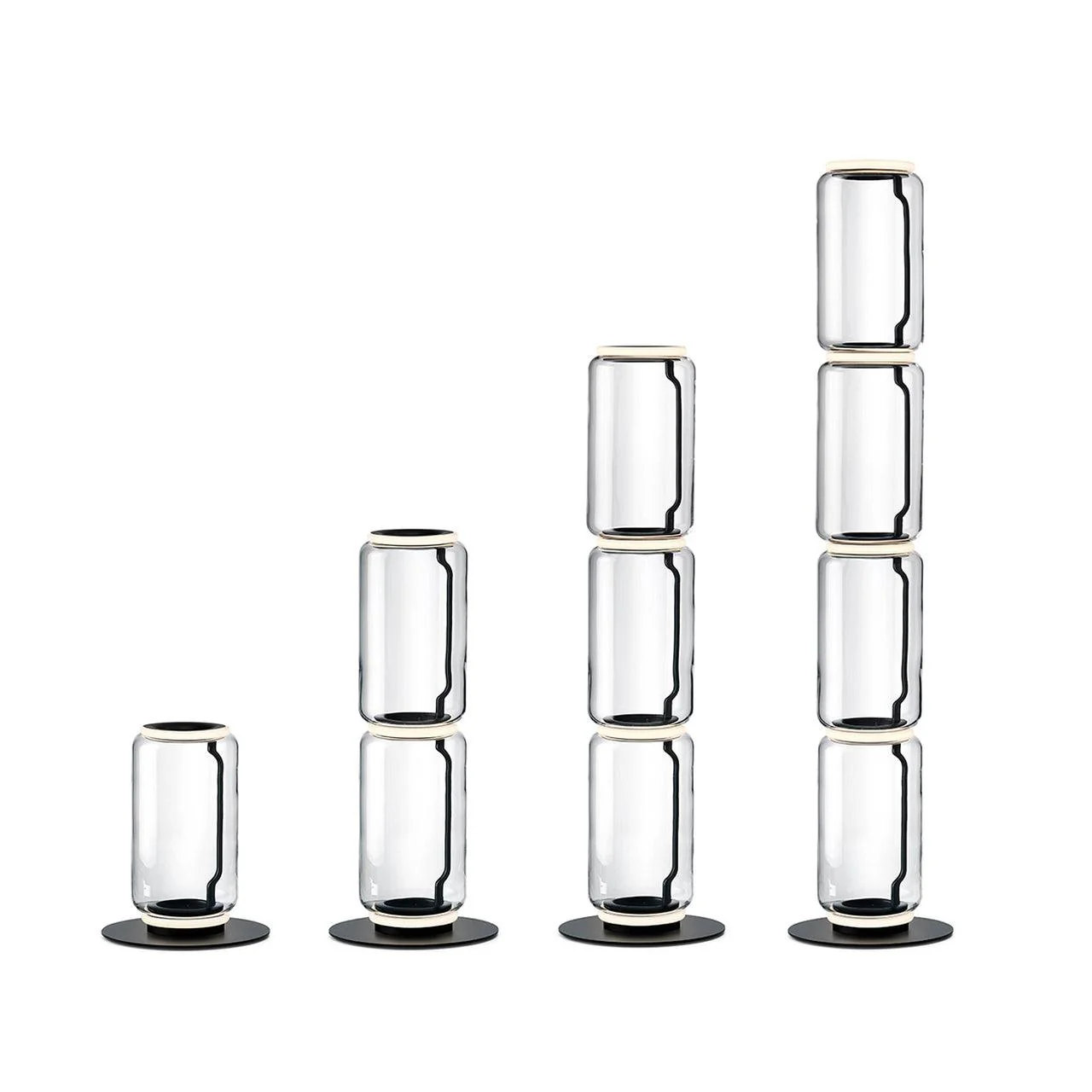 Торшер Bamboo Glass - ∅28см x 57см, стекло, черный, теплый свет