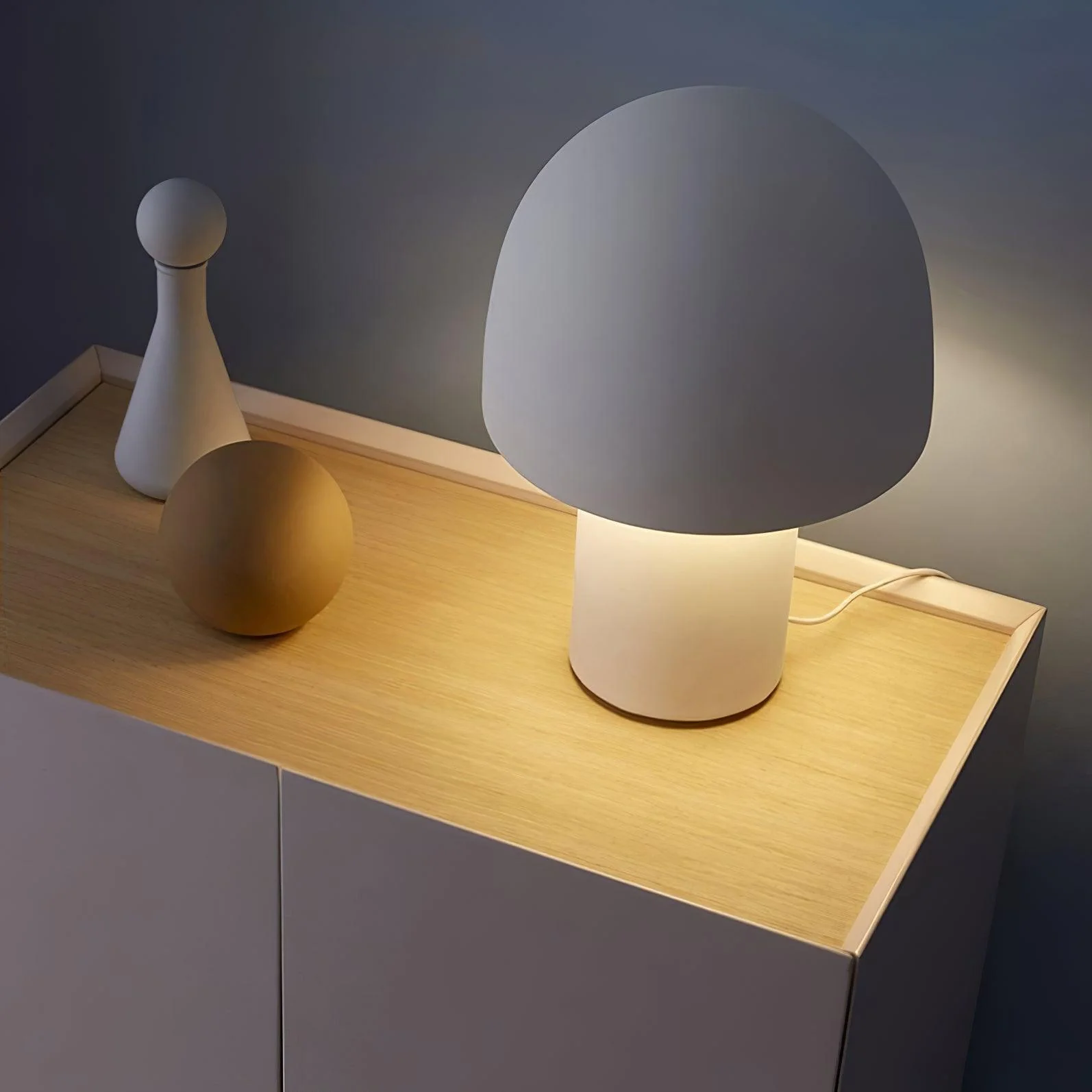 Mushroom Umbrella Table Lamp - ∅ 7.9″ x H 11.4″ / Dia 20cm x H 29cm / Orange / US plug