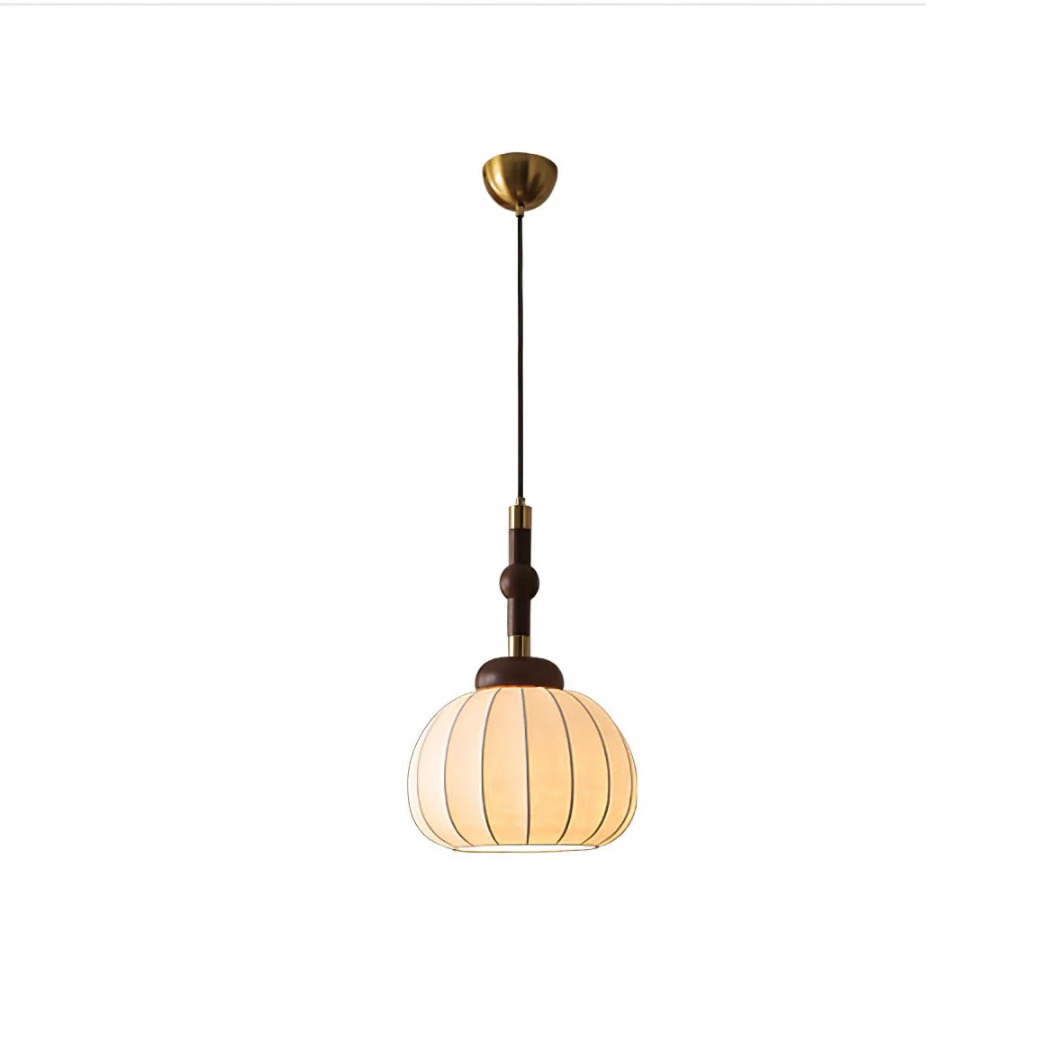 Подвесной светильник Silk Globe - ∅20см x 35см, золотой, орех, белый