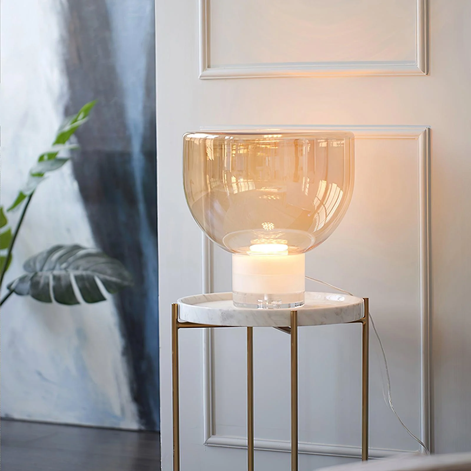 Aella Table Lamp - ∅ 14.9″ x H 14.5″ / Dia 38cm x H 37cm / Cognac / UK plug