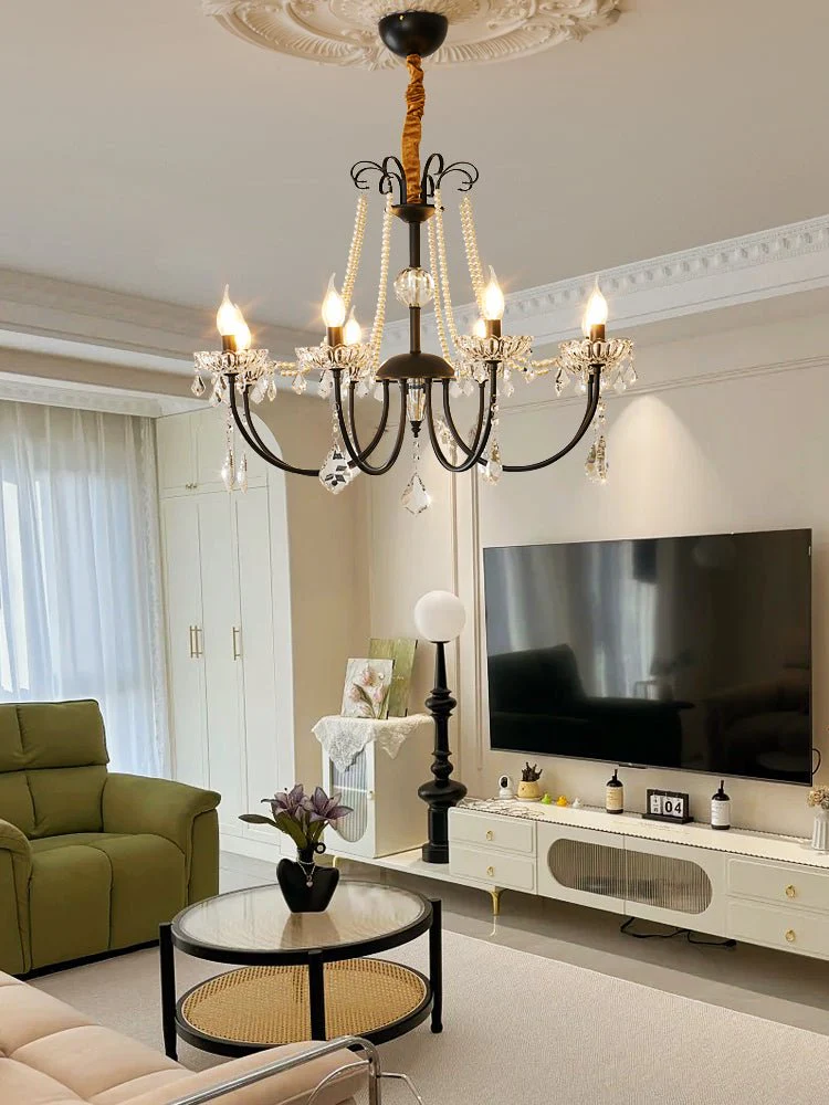 Люстра Regalia Crystal - 6 плафонов ∅60см x 58см, черный, прозрачный