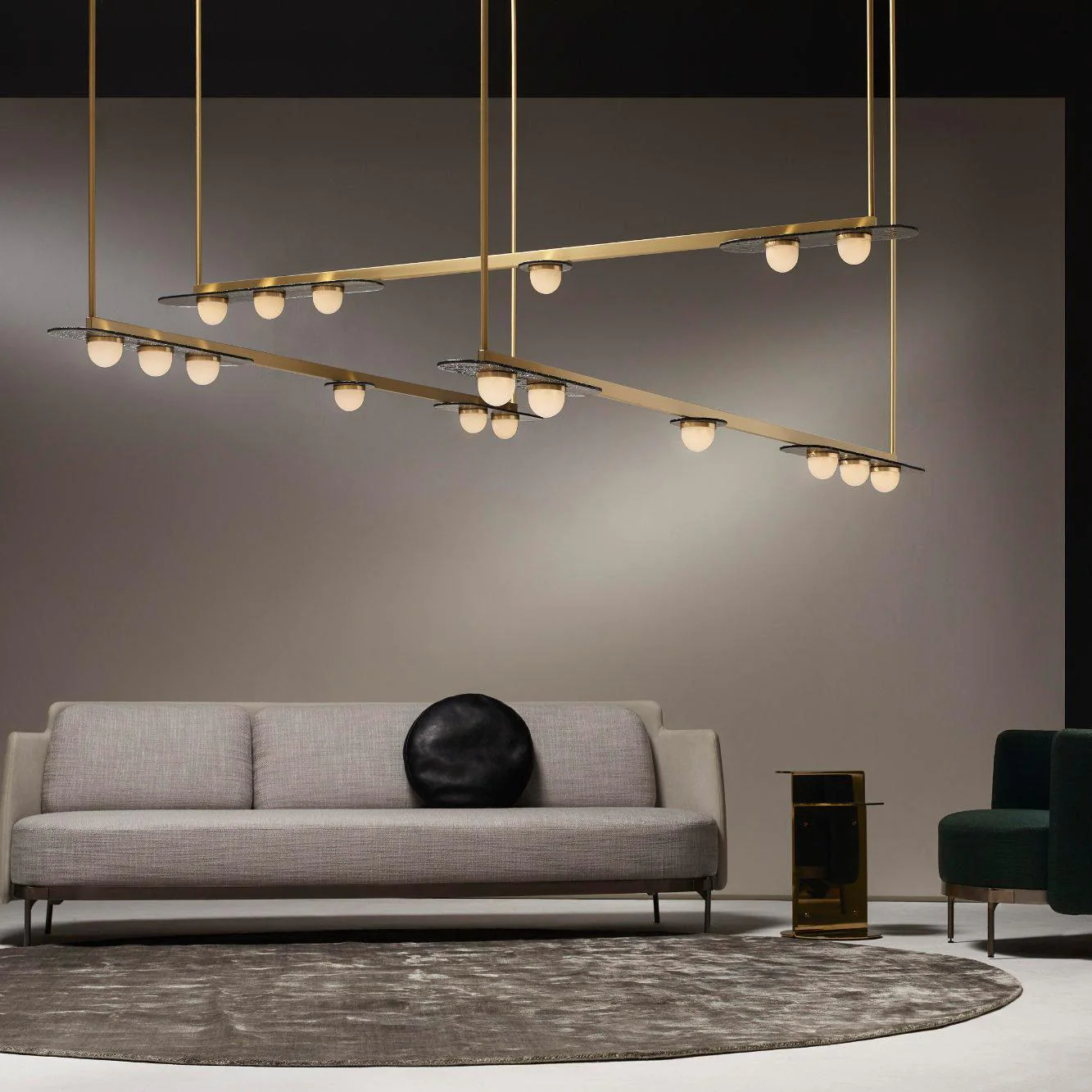 Люстра Modulo Horizontal - 138см x 88см x 80см, золотой, холодный свет