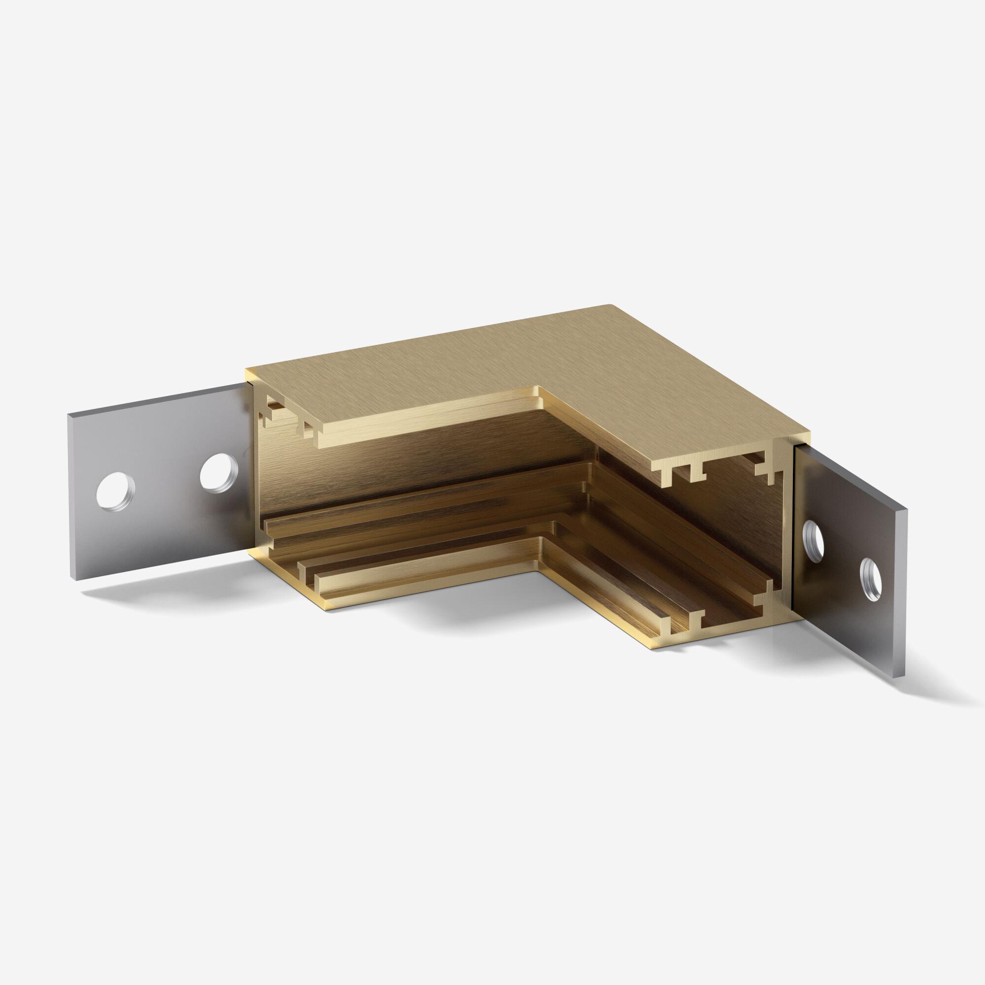 Коннектор угловой внутренний для накладного шинопровода Elektrostandard Brass Line латунь 85225/00