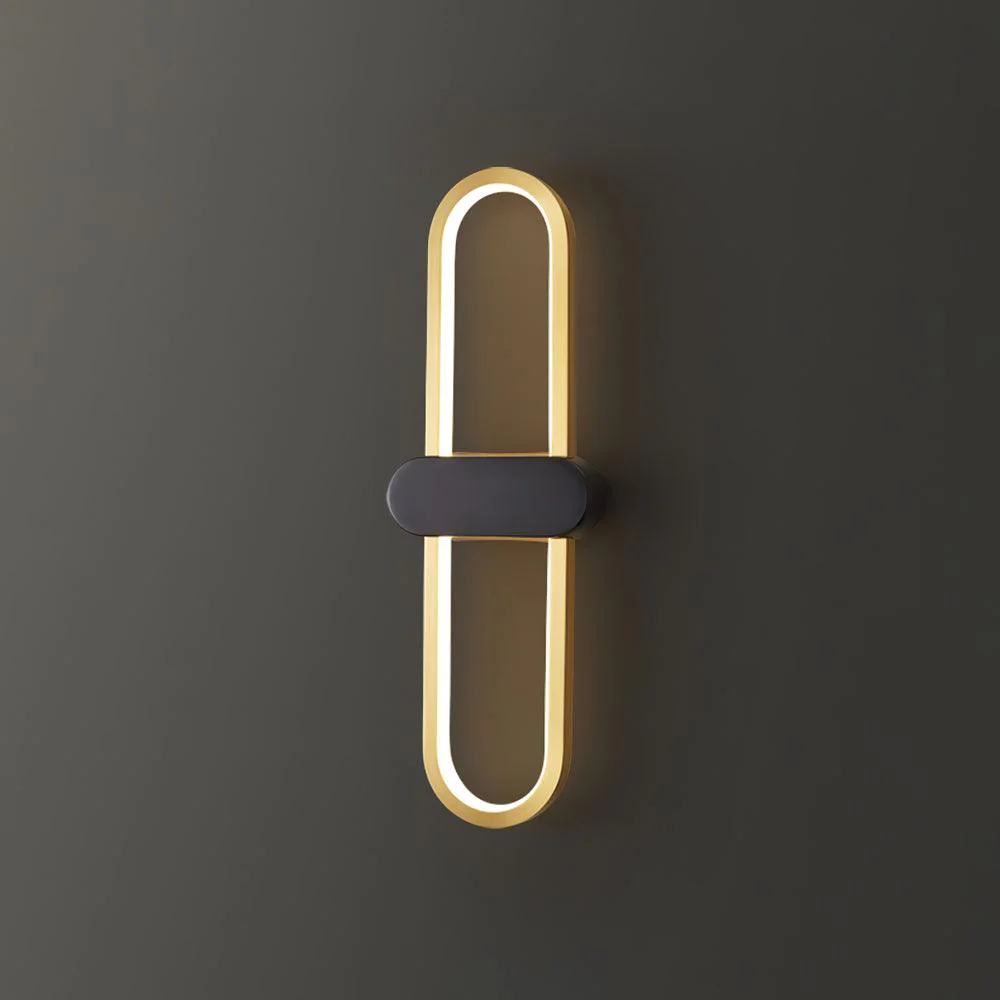 Настенный светильник Oval LED - ∅13см х 40см, золотой, черный, холодный свет