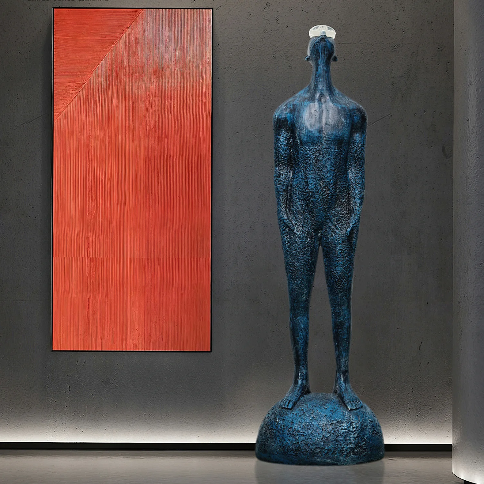 Напольное украшение Atlas Guardian Sculpture - ∅35см x 150см, синий