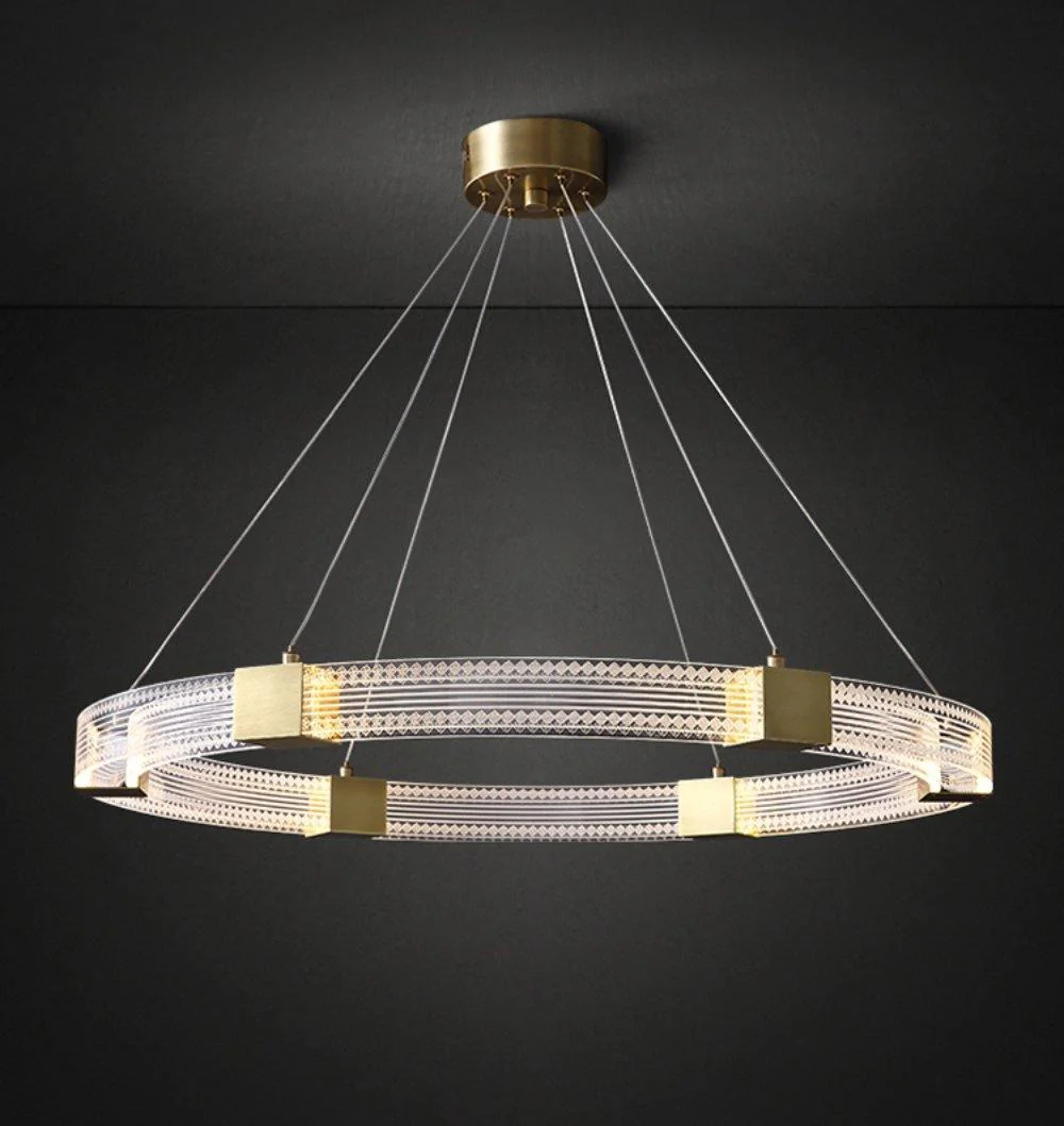 Люстра Parallel Ring LED - ∅65см + ∅80см x 150см, теплый свет