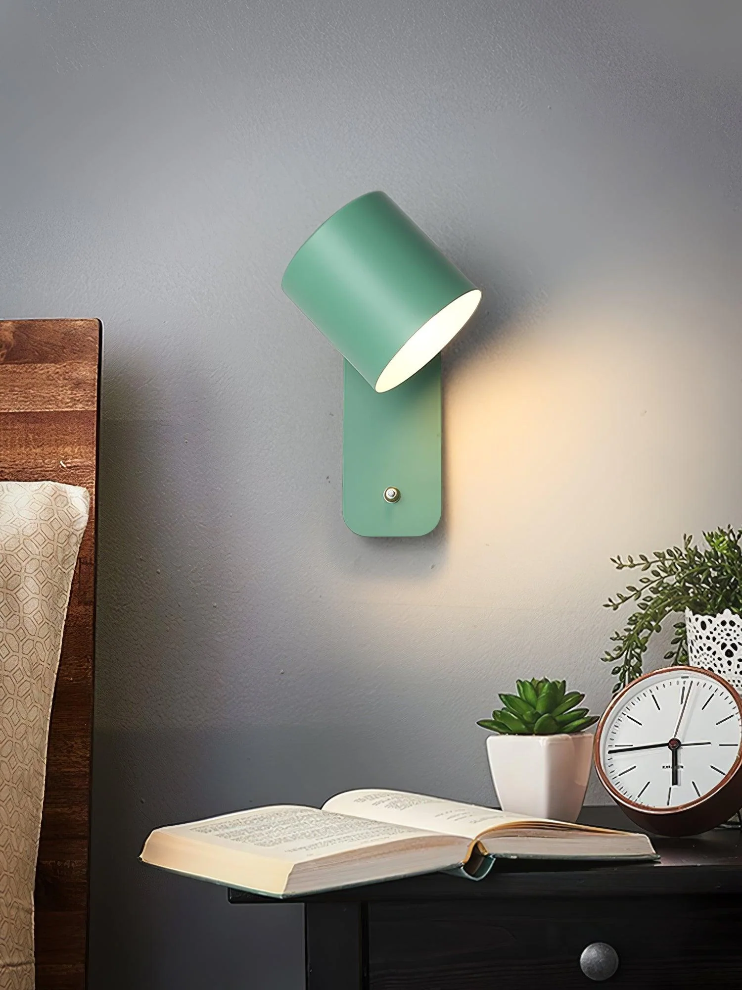 Настенный светильник Rotatable Cylinder Plug-in - ∅13см x 30см, белый