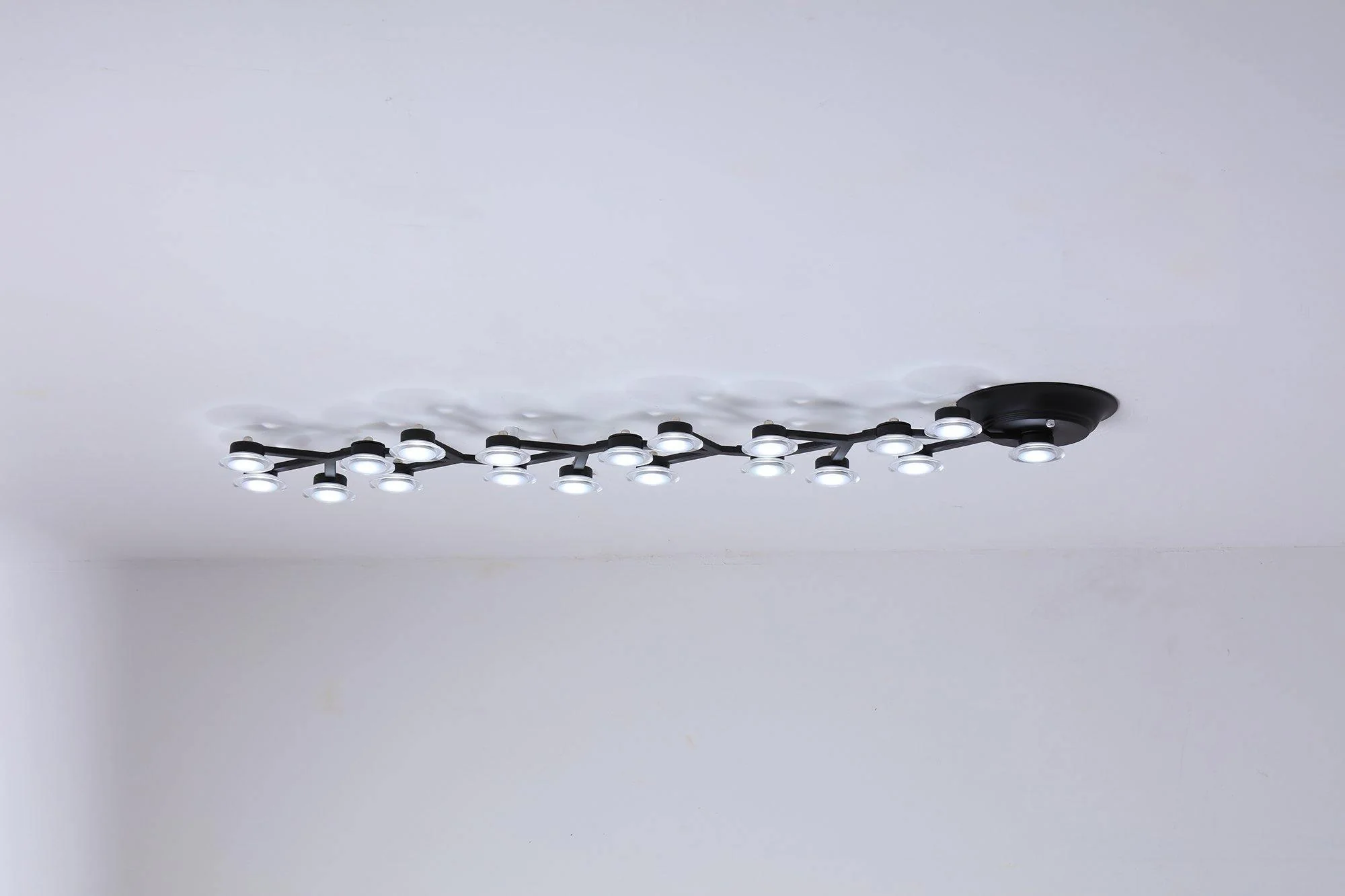 Потолочный светильник LED Net - 37 источников света 145см x 73см, черный, холодный свет