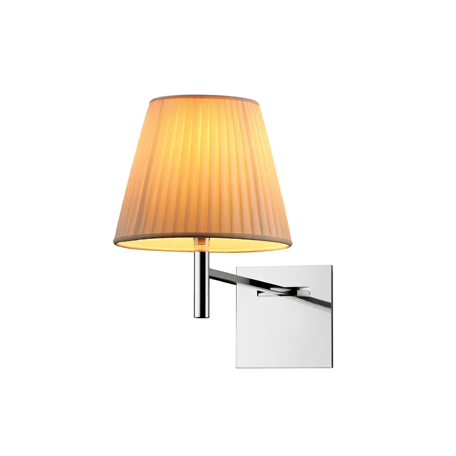 Chrome Prism Wall Lamp - Set of 2 / White fabric & Chrome