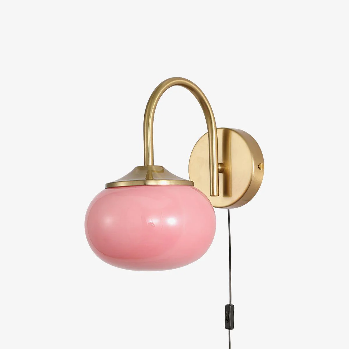Marshmallow Sconce Plug Version - Set of 2 / Copper & Pink / UK plug