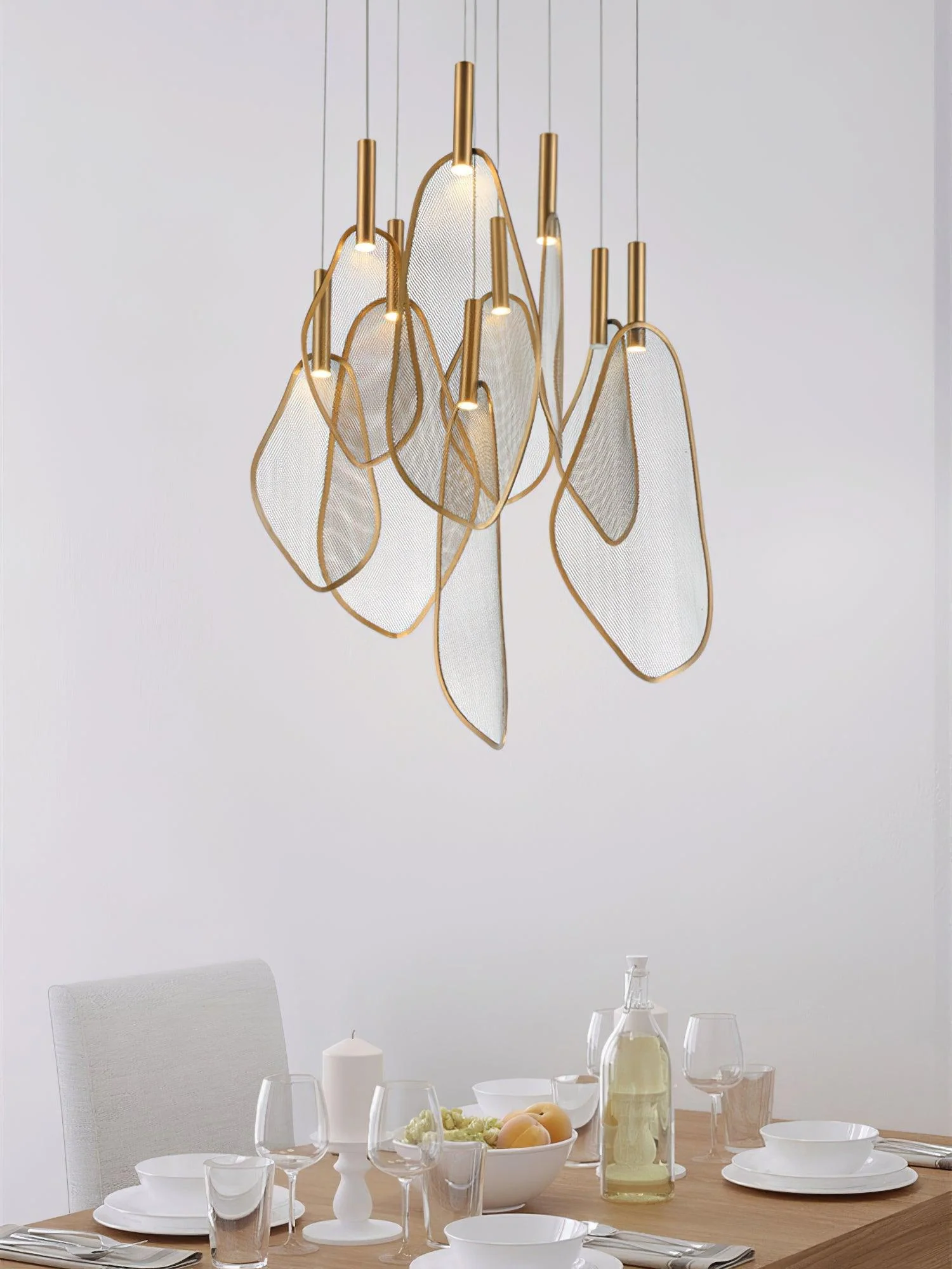 Подвесной светильник Fan Shape - ∅20см x 40см, золотой, холодный свет