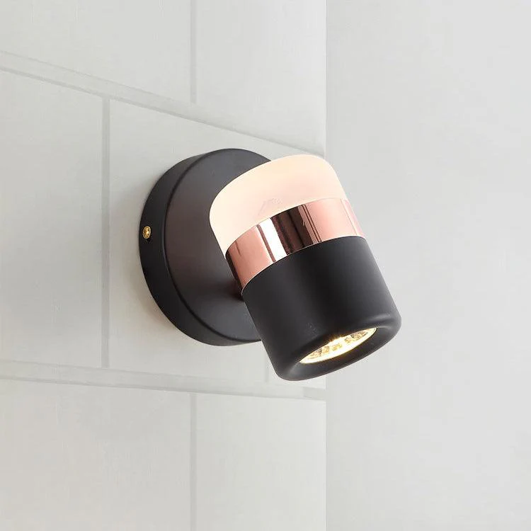 Настенный светильник Adjustable Glass - ∅12см x 17см, черный, холодный свет