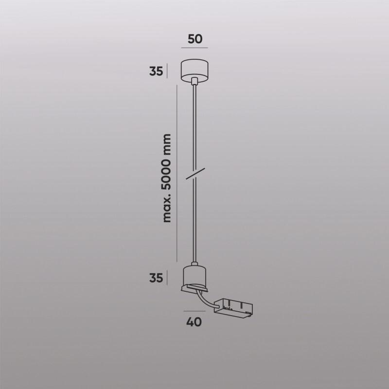 Подвод питания для подвесного монтажа трека SMART BASE, АС 220-240V, IP20, 5м, черный, алюминий TR2124-BK