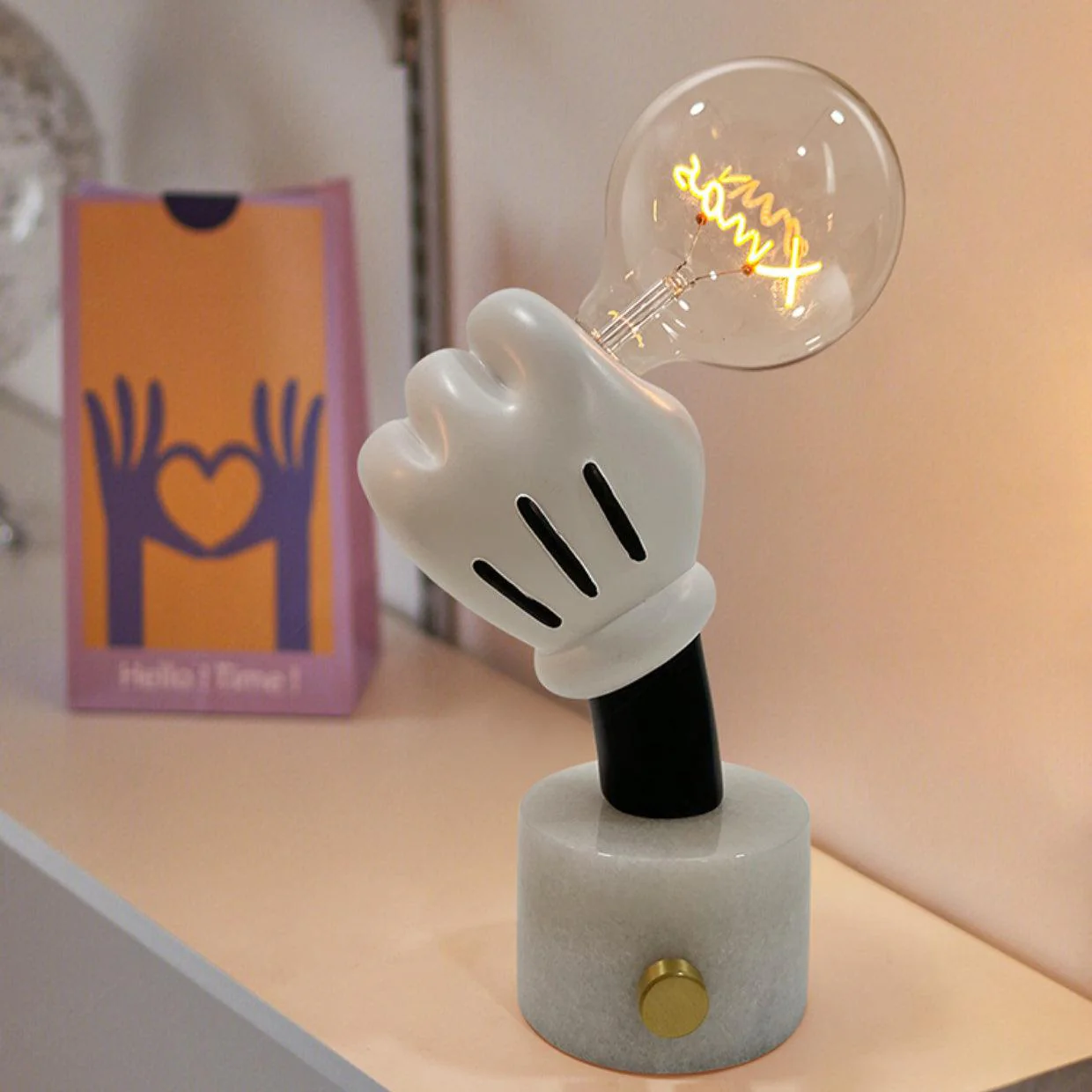 Настольный светильник Very Nice Table Lamp - модель B ∅23см х 38см, белый мрамор, прозрачный