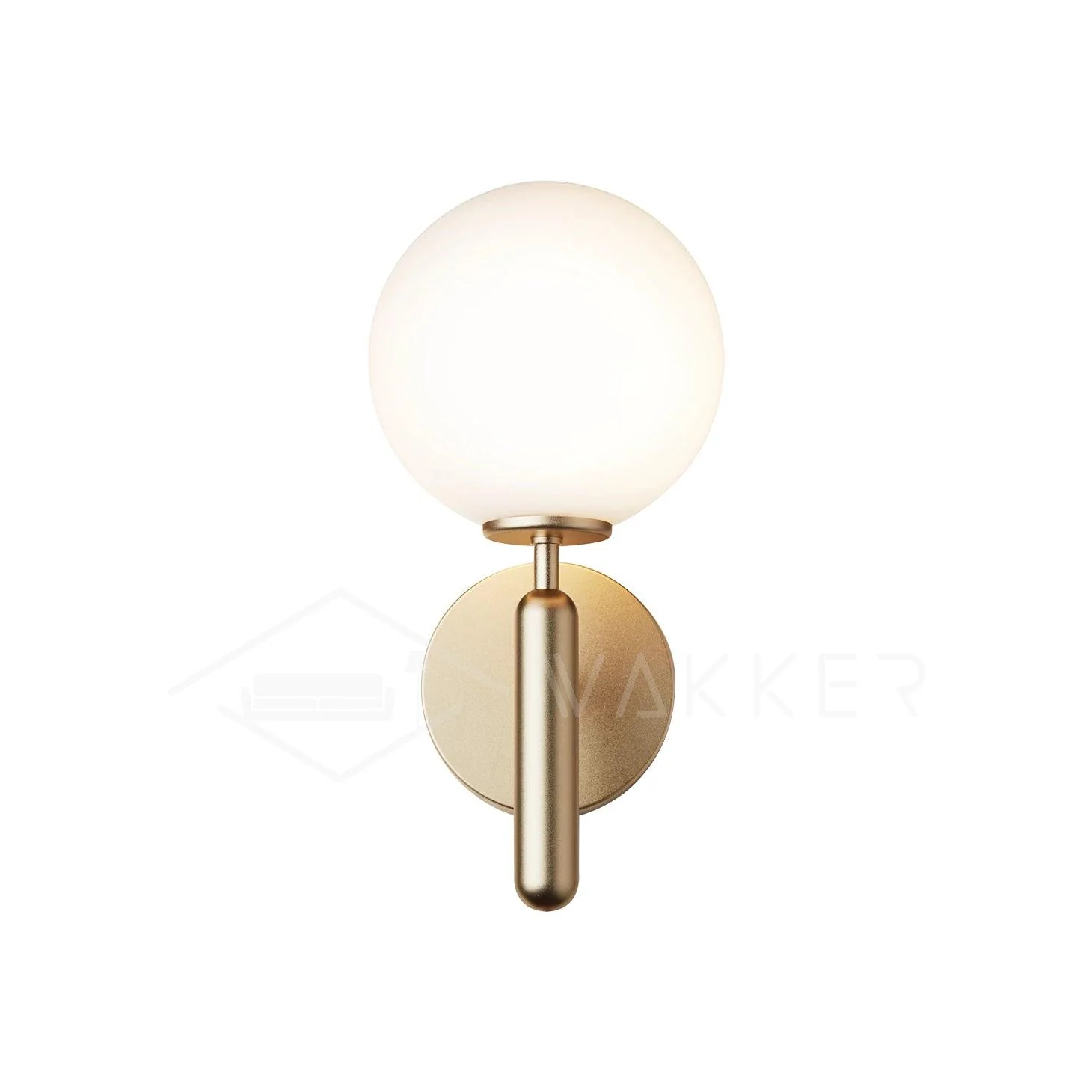 Nordica Wall Lamp - ∅ 5.9″ x H 13.4″ / Dia 15cm x H 34cm Set of 2 / Brass / White