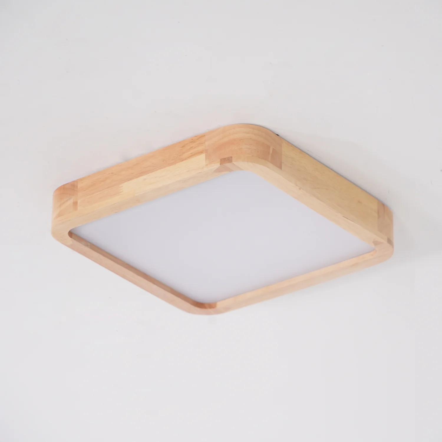 Потолочный светильник Wooden Geometric - ∅40см x 7см, дерево, теплый свет