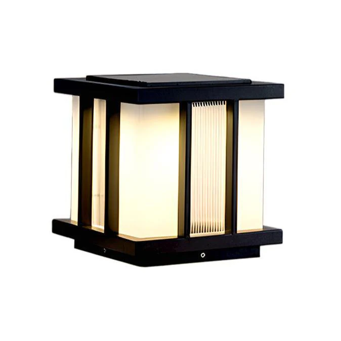 Уличный Светильник Modern Cube Solar - модель B 35см x 35см x 32см, черный, прозрачный