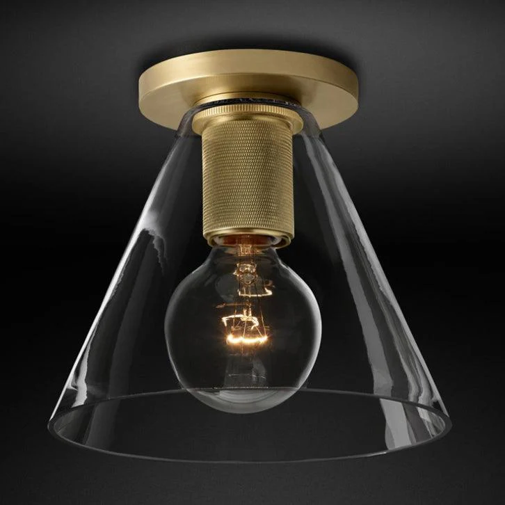 Потолочный светильник Simple Style Flush Mount - ∅12см x 18см, латунь