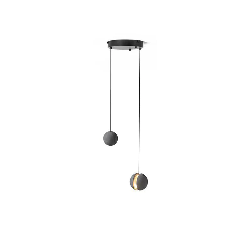 Подвесной светильник Moon Concrete - 2 плафона ∅24см x 150см, серый