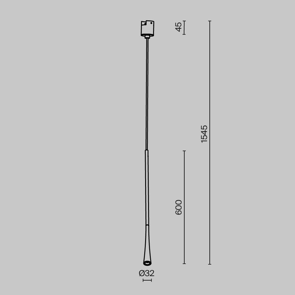 Трековый подвесной светильник Maytoni Waist 48V 7W IP20 3000K TR168-1-7W3K-M-B