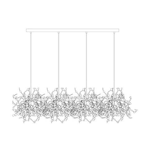 Подвесной светильник Luminex - длинное крепление, 3 подвеса 80см x 200см, нержавеющая сталь