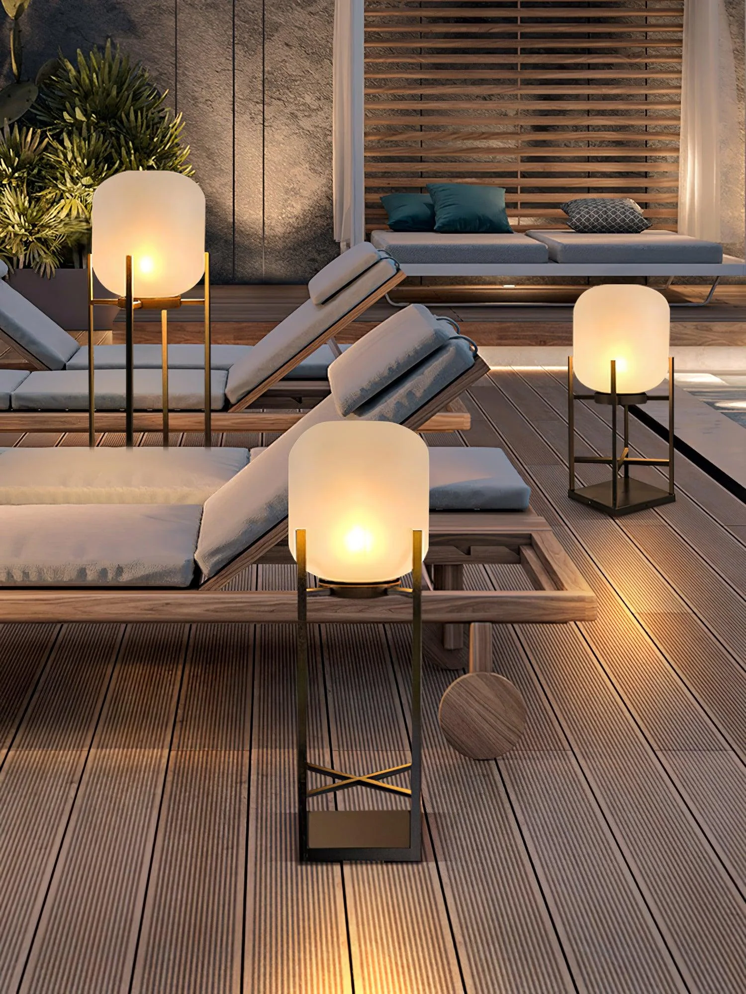 Торшер Lantern - ∅30см x 75см, черный, матовый белый